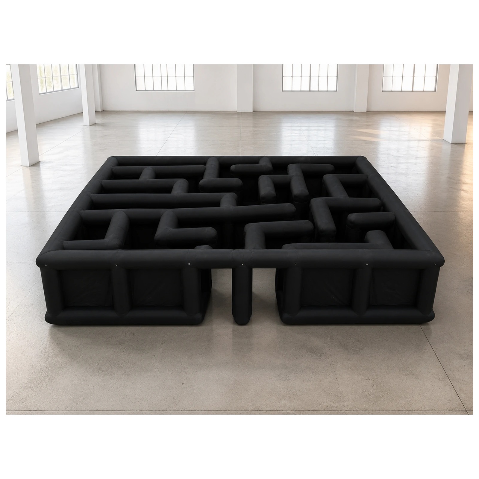 Kids Outdoor Party Venue - متاهة قابلة للنفخ كبيرة سوداء مفتوحة