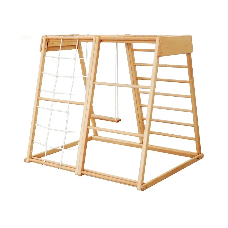 Kids Outdoor Wooden Climbing Frame - سلم حبال خشبي للأطفال للاستخدام الخارجي،