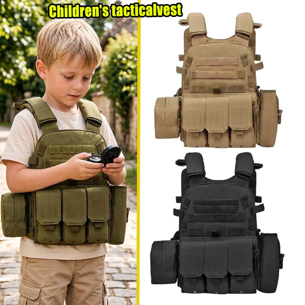 Kids Outdoor Vest - سترة تكتيكية قابلة للتعديل للأطفال للعب