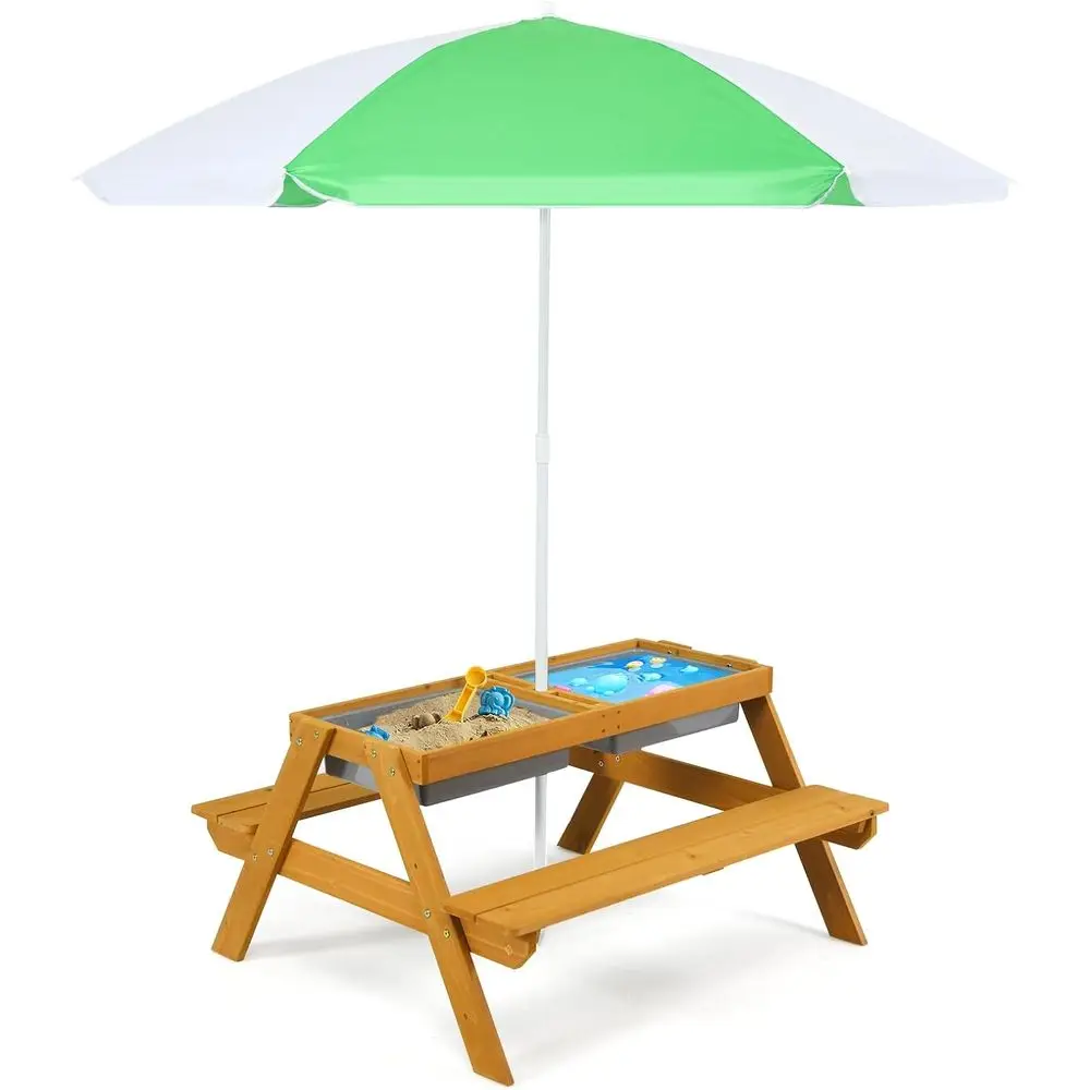 Kids Outdoor Table With Umbrella - طاولة نزهة للأطفال 3 في 1