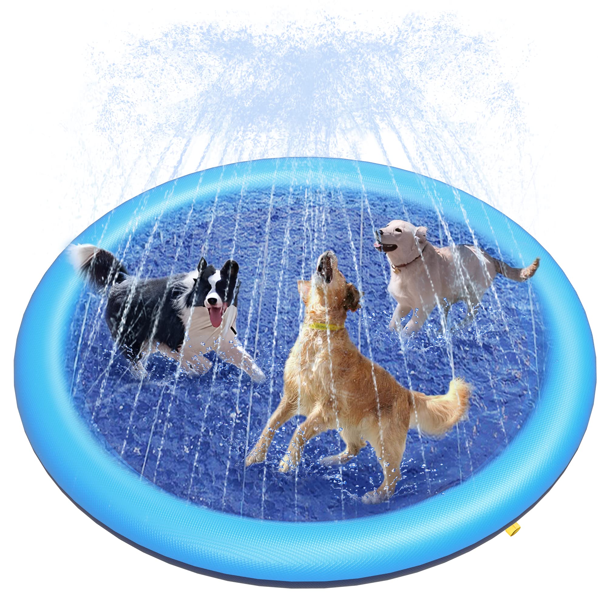 Sprinkler Splash Pad - حصيرة رش ماء سميكة للكلاب، لعبة
