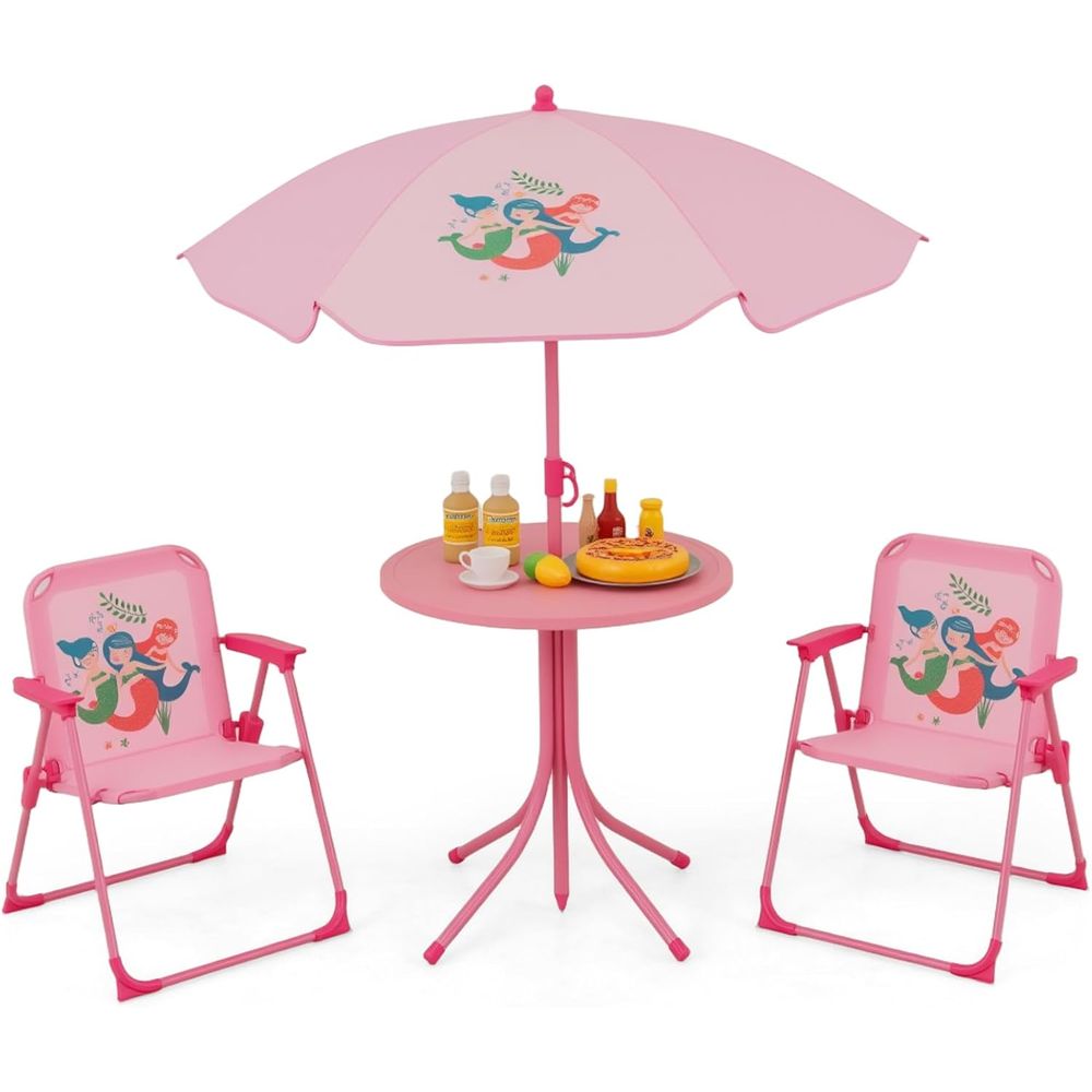 Kids Outdoor Table With Umbrella - طاولة نزهة للأطفال، طاولة خارجية للأطفال
