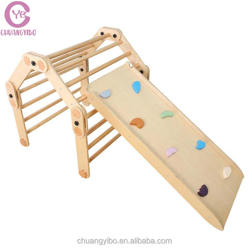 Kids Outdoor Wooden Climbing Frame - إطار تسلق خشبي للأطفال، ألعاب تسلق
