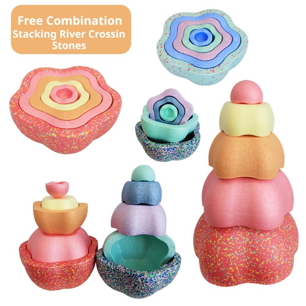 Stepping Stone Foam - أحجار توازن على شكل زهور للأطفال،