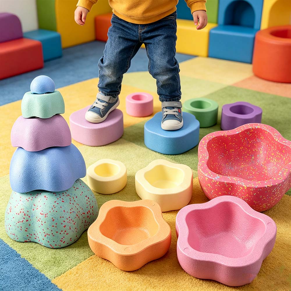Stepping Stone Foam - أحجار نهرية للعب التوازن في الهواء