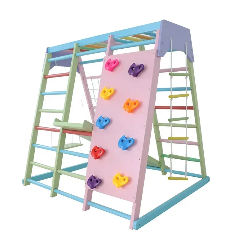 Kids Outdoor Wooden Climbing Frame - مجموعة ألعاب تسلق خشبية للأطفال للاستخدام