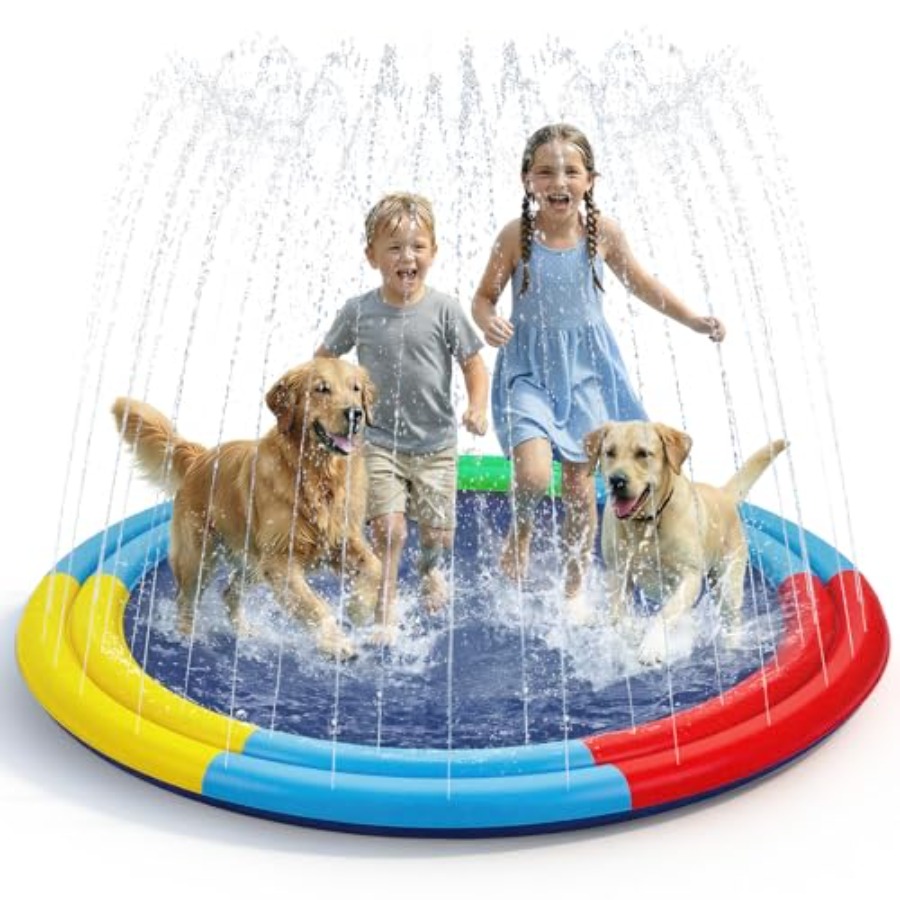Sprinkler Splash Pad - سجادة رش مياه للكلاب، كبيرة جدًا