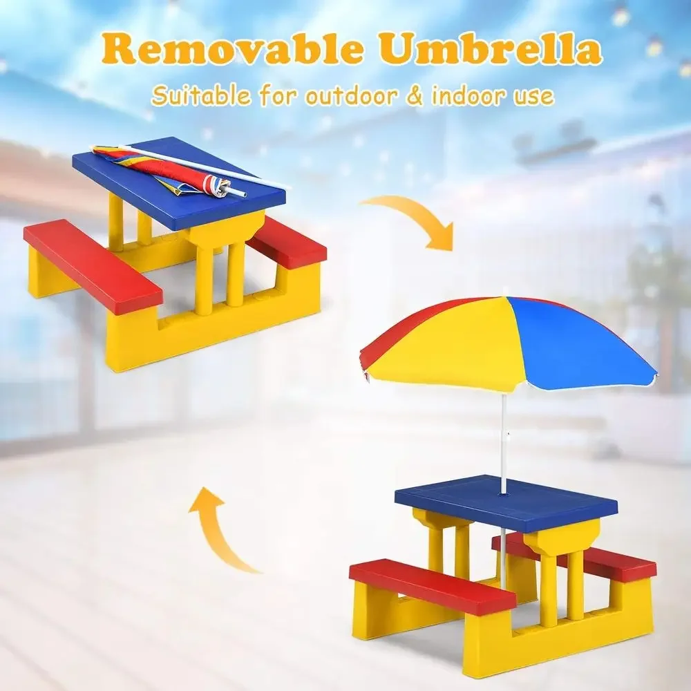 طاولة نزهة للأطفال متعددة الأل - مراجعة Kids Outdoor Table With Umbrella وسعره