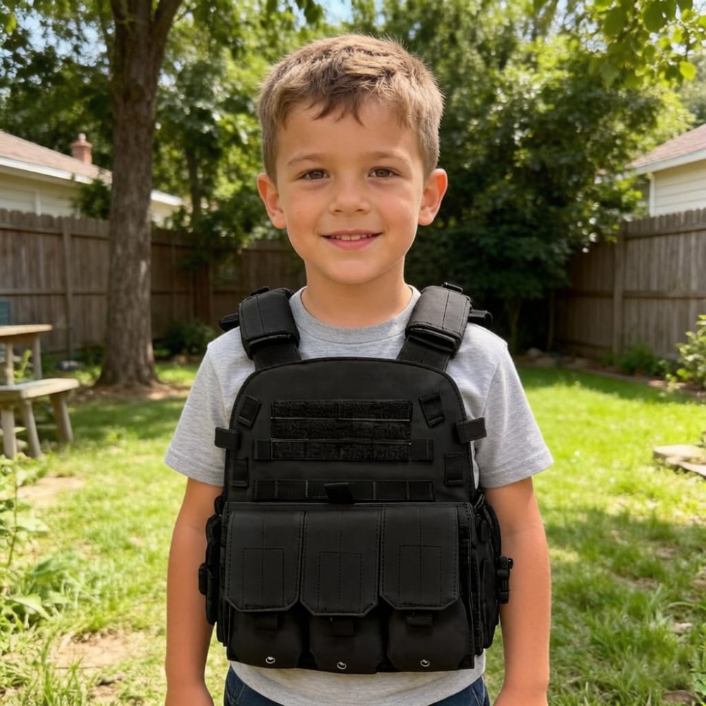 سترة تكتيكية قابلة للتعديل للأ - مراجعة Kids Outdoor Vest وسعره
