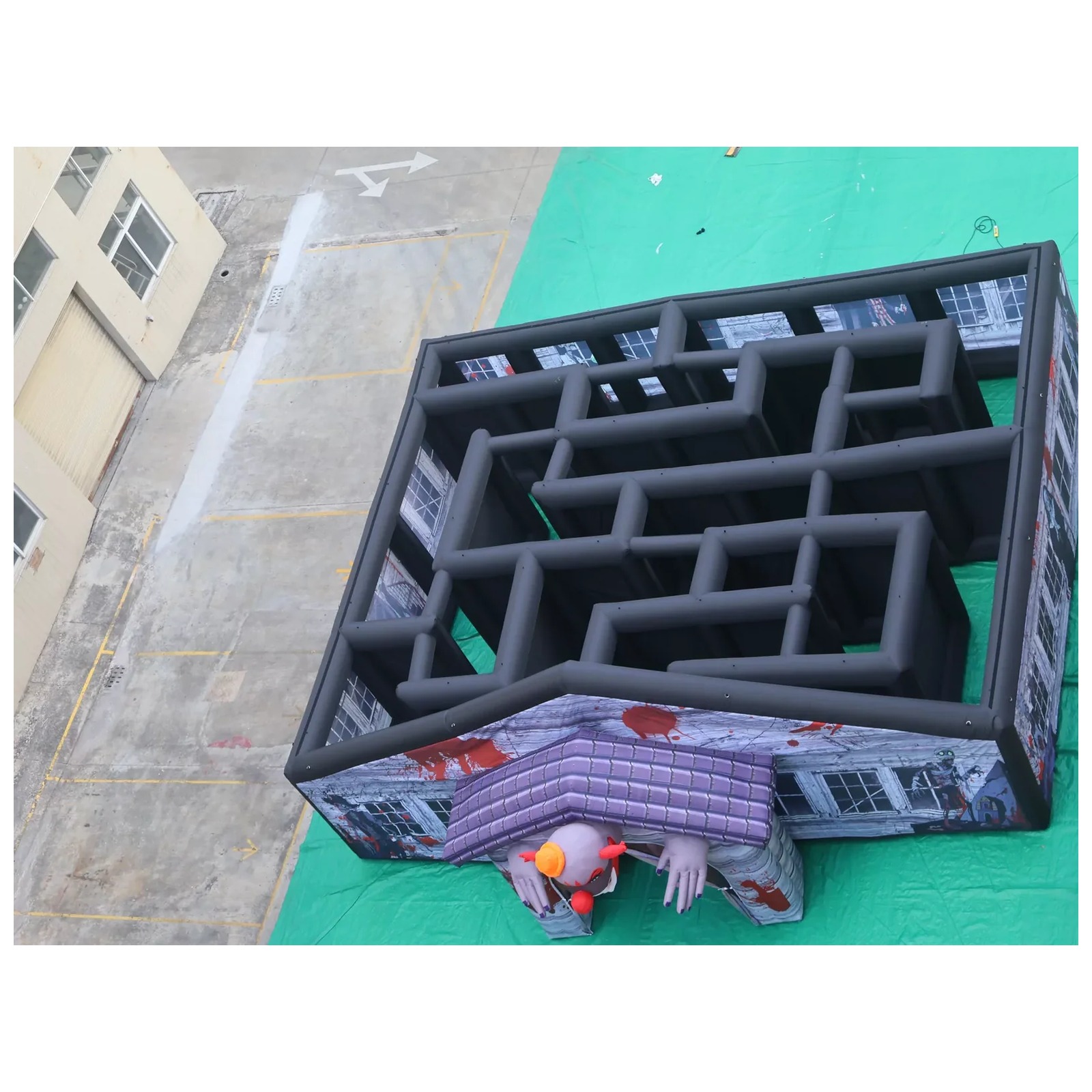 متاهة قابلة للنفخ كبيرة رمادية - مراجعة Kids Outdoor Party Venue وسعره