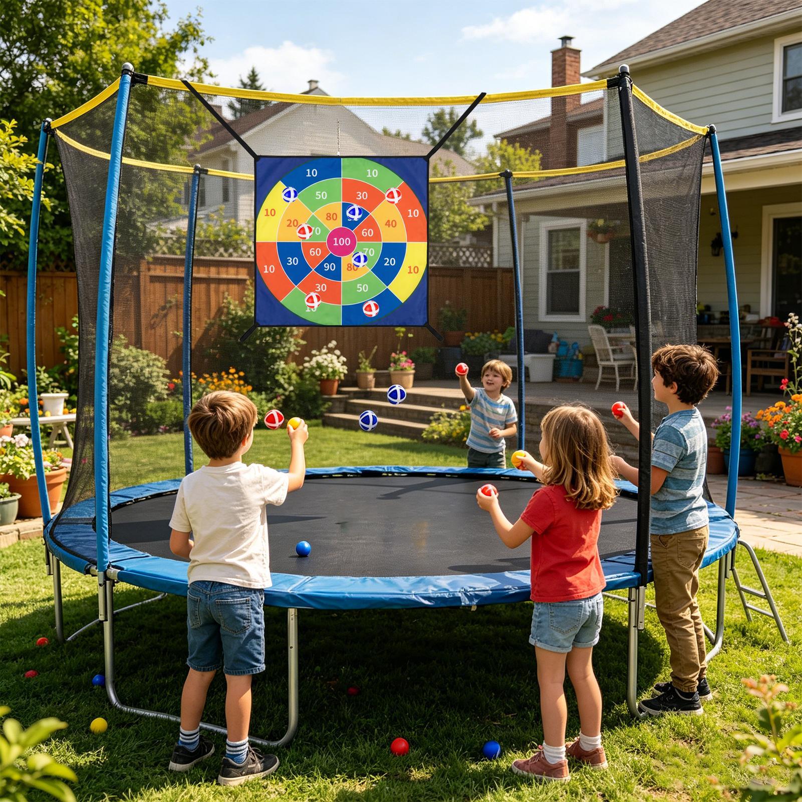 مجموعة لعبة لوحة الأهداف بالكر - مراجعة Kids Outdoor Trampoline وسعره
