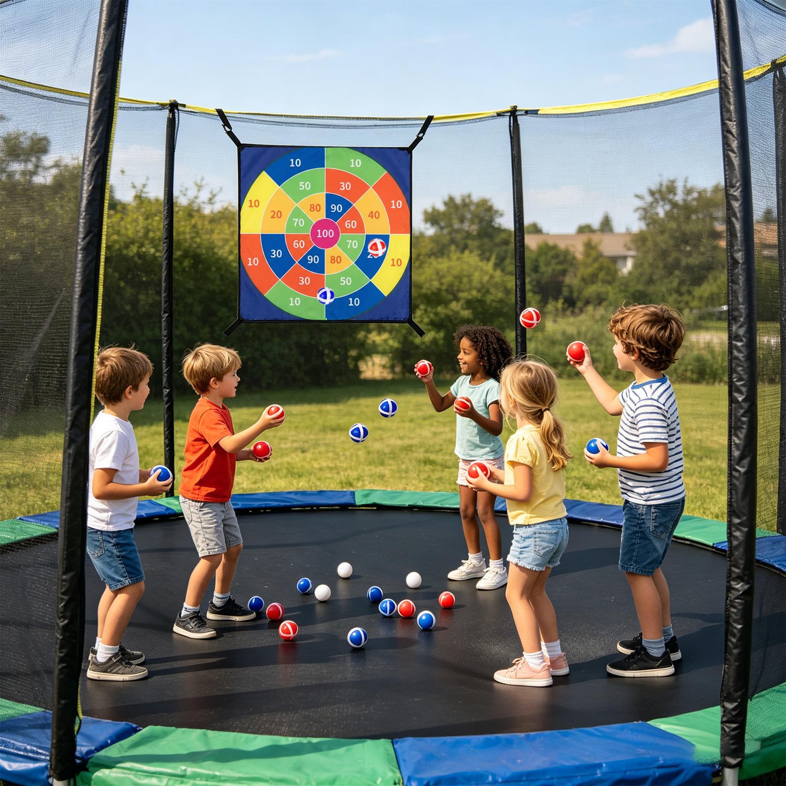 مجموعة لعبة لوحة الأهداف بالكر - مراجعة Kids Outdoor Trampoline وسعره