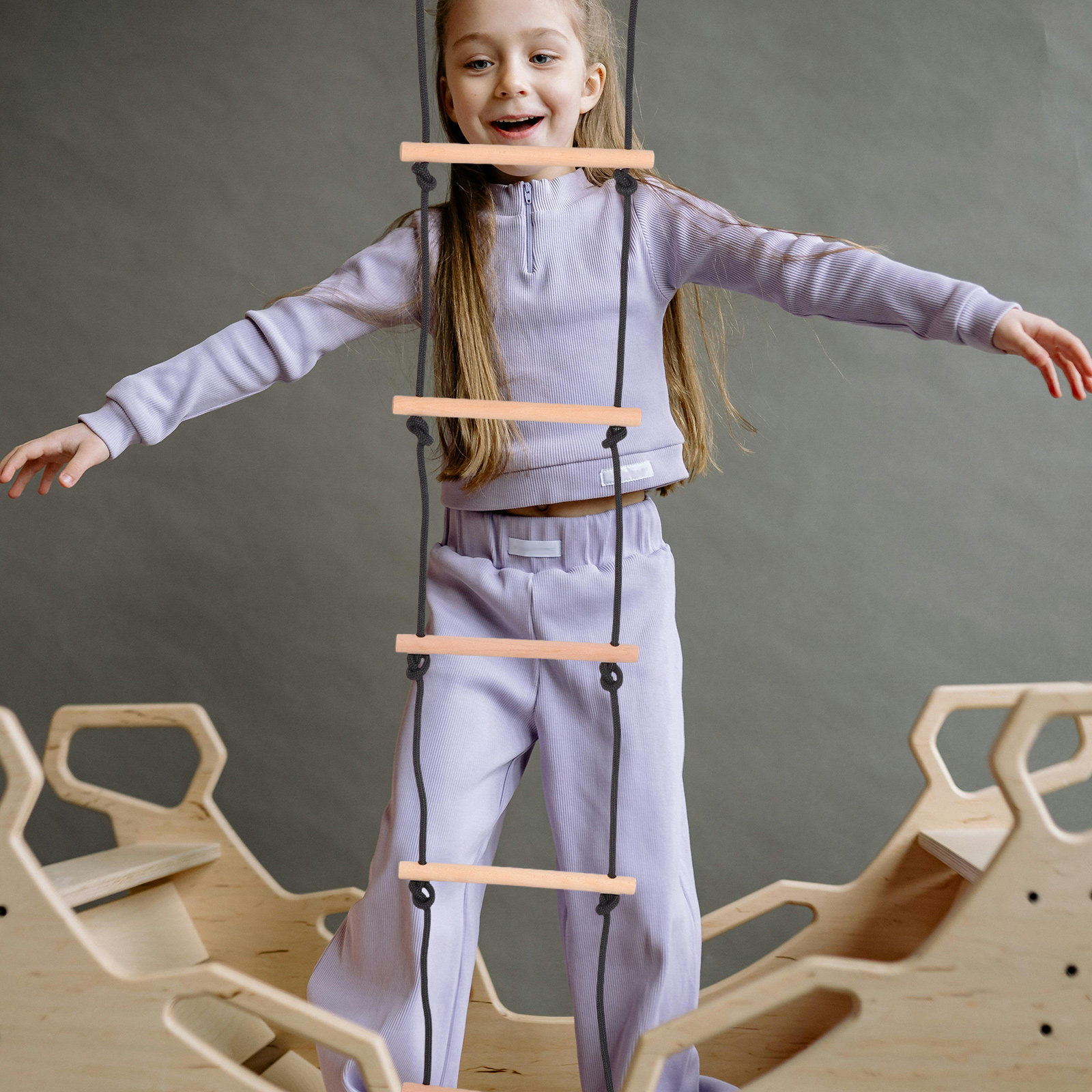 مجموعة واحدة من سلم التسلق للأ - مراجعة Kids Outdoor Wooden Climbing Frame وسعره