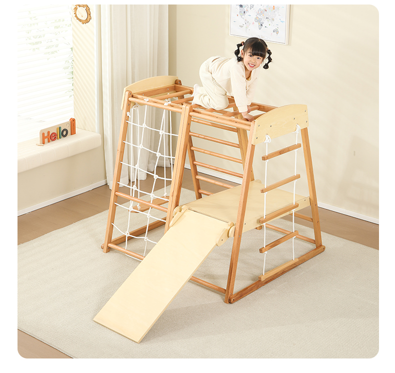 أطفال في الهواء الطلق داخلي مو - مراجعة Kids Outdoor Wooden Climbing Frame وسعره