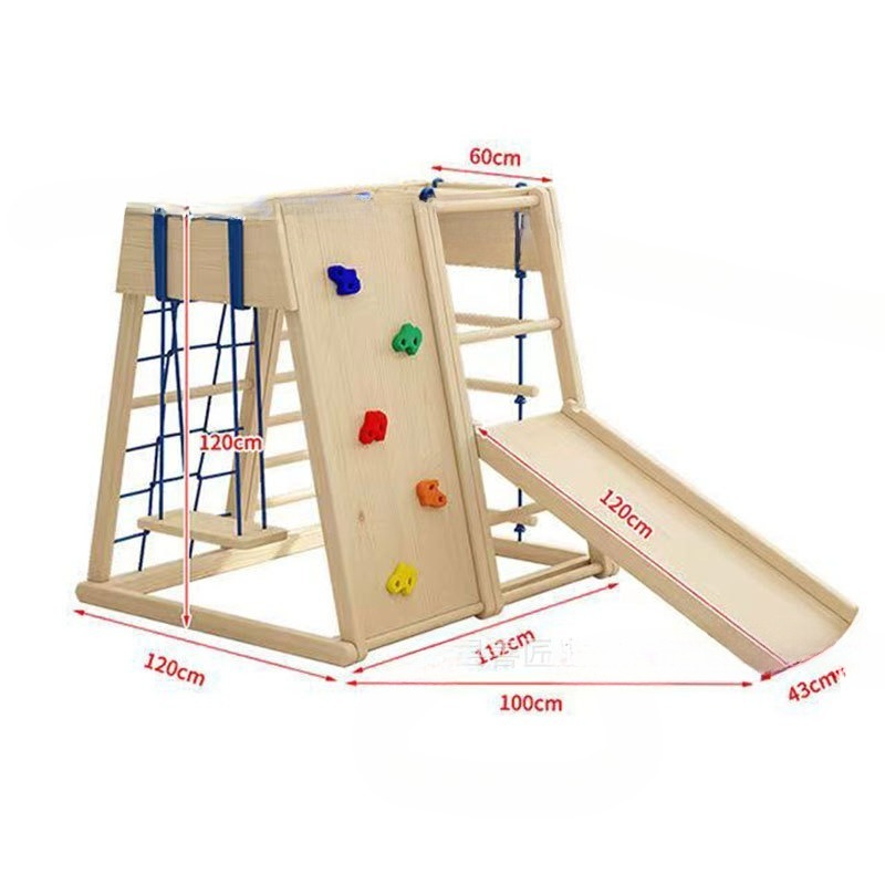 إطار تسلق خشبي مع زحليقة وأرجو - مراجعة Kids Outdoor Wooden Climbing Frame وسعره