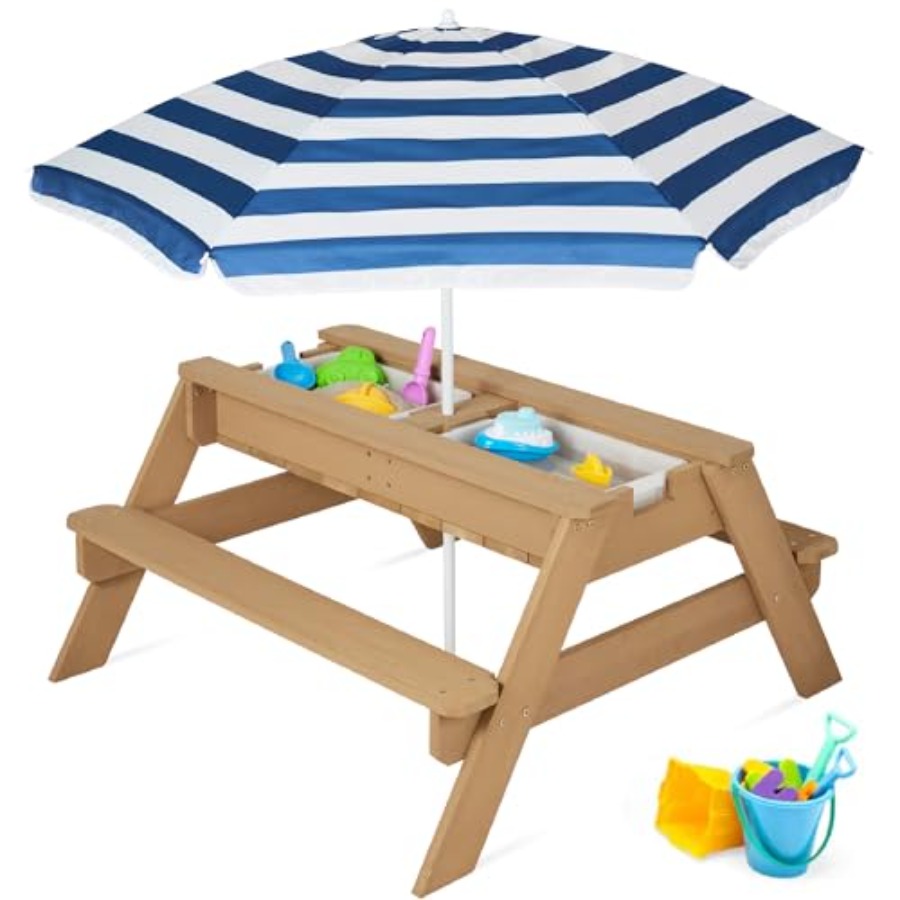 طاولة نزهة خارجية للأطفال مع م - مراجعة Kids Outdoor Table With Umbrella وسعره