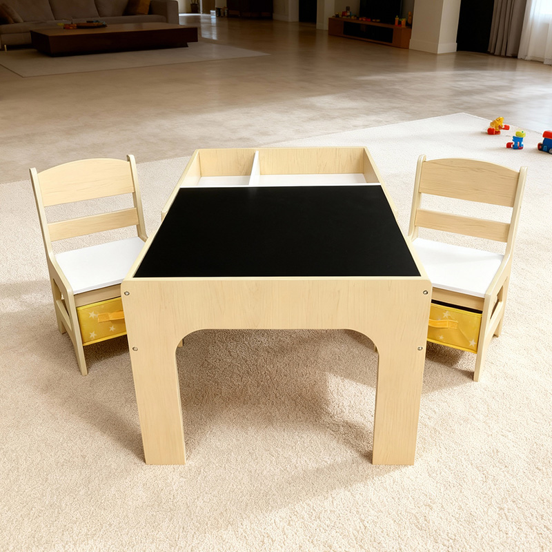 طاولة وكراسي خشبية عصرية للأطف - مراجعة Kids Outdoor Table And Chair Set وسعره