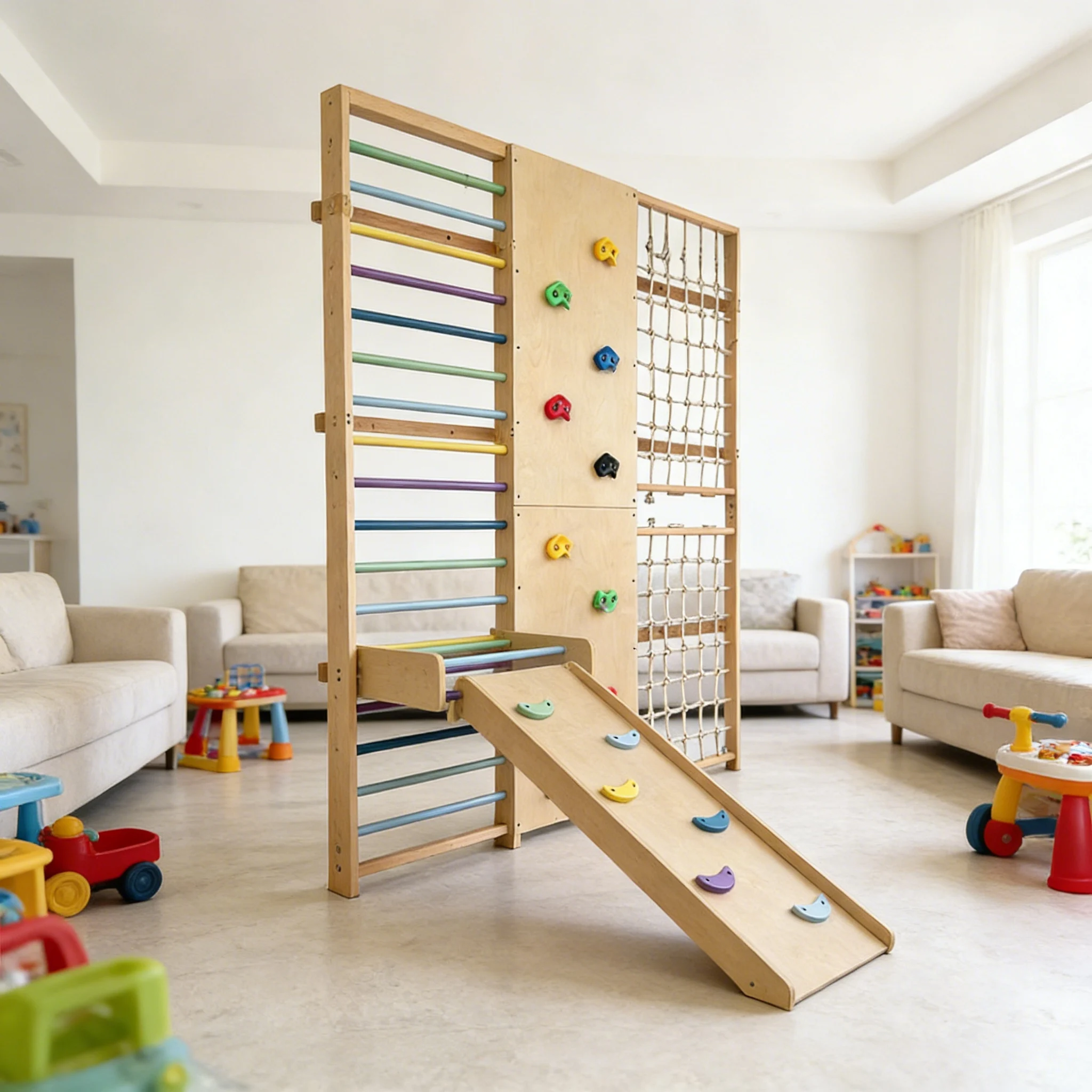 إطار تسلق خشبي صلب للأطفال للا - مراجعة Kids Outdoor Wooden Climbing Frame وسعره