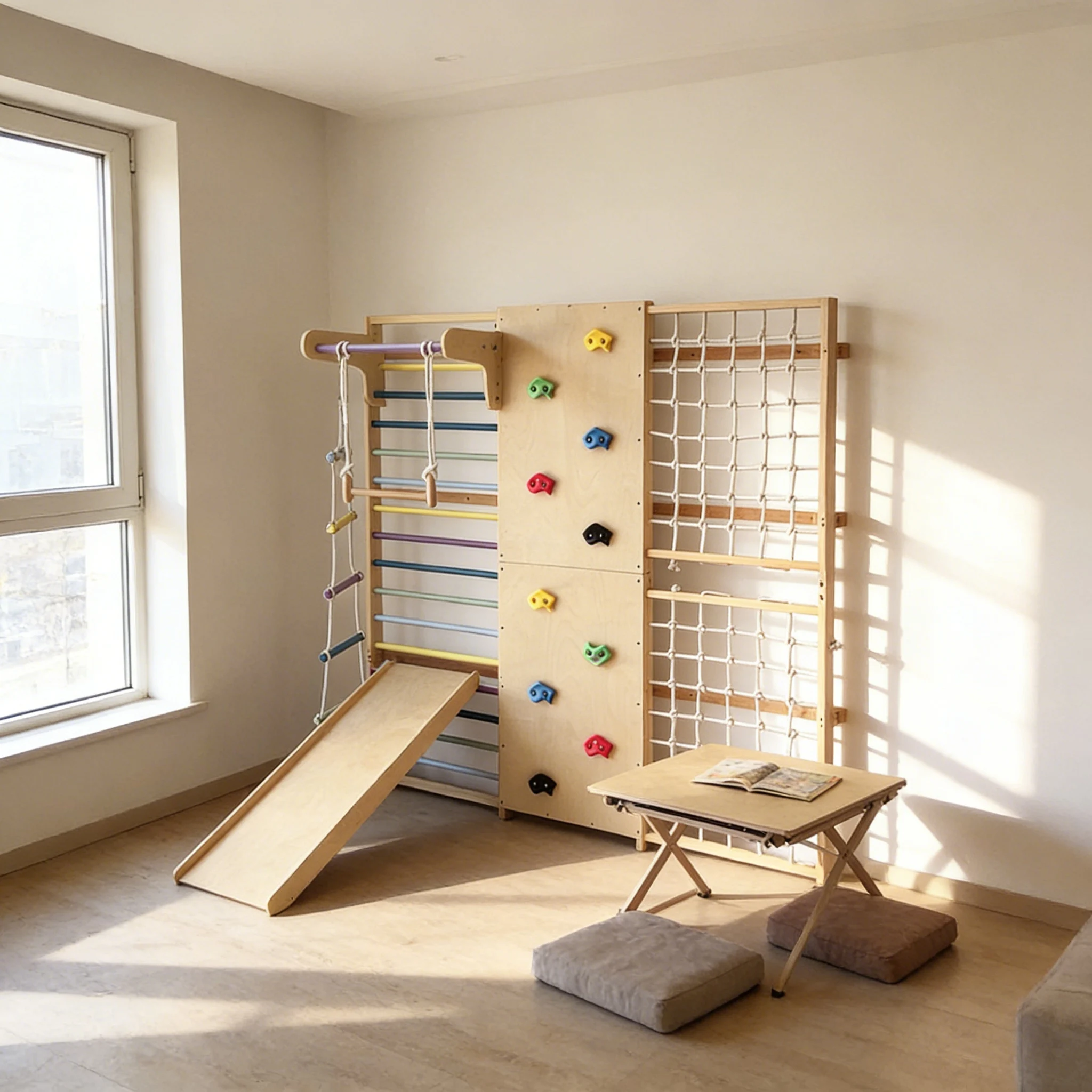 إطار تسلق خشبي صلب للأطفال للا - مراجعة Kids Outdoor Wooden Climbing Frame وسعره