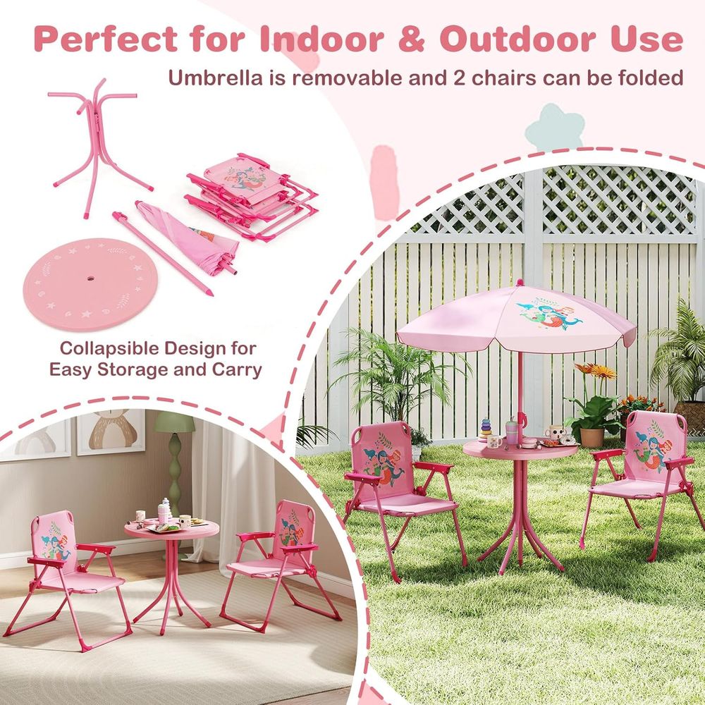 طاولة نزهة للأطفال، طاولة خارج - مراجعة Kids Outdoor Table With Umbrella وسعره