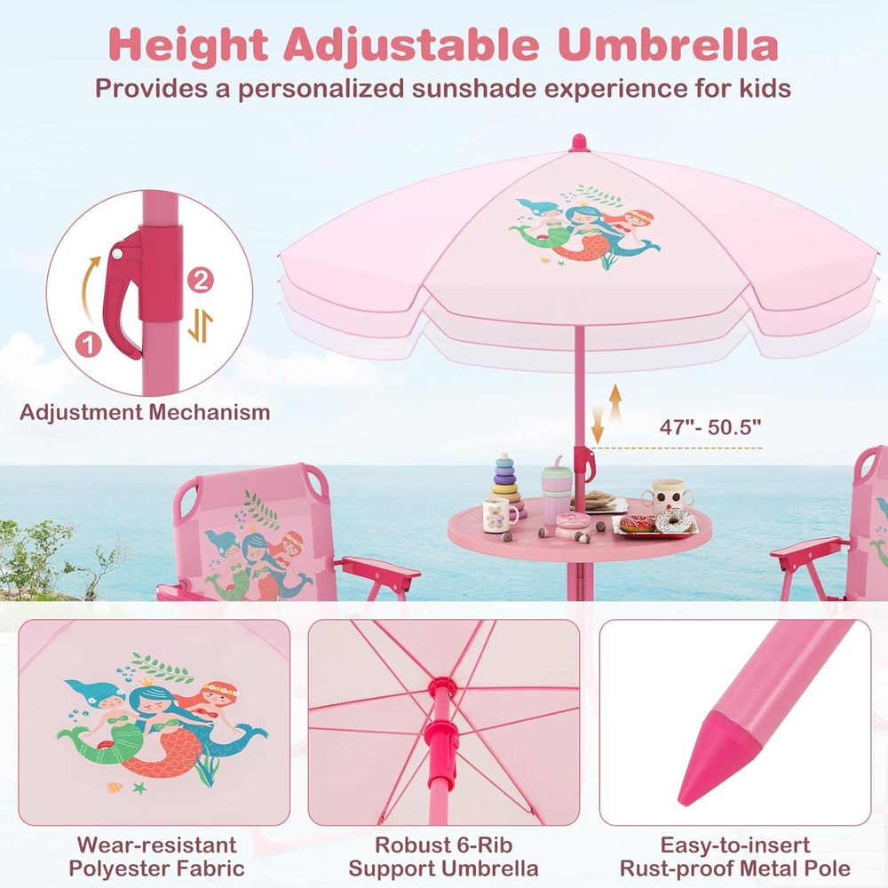 طاولة نزهة للأطفال، طاولة خارج - مراجعة Kids Outdoor Table With Umbrella وسعره