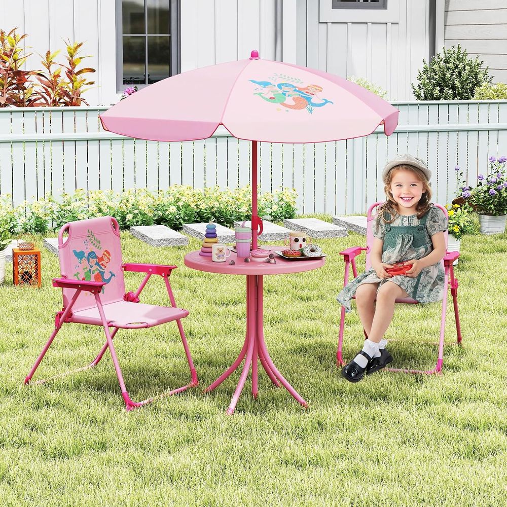طاولة نزهة للأطفال، طاولة خارج - مراجعة Kids Outdoor Table With Umbrella وسعره