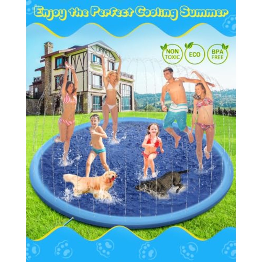 سجادة رش ماء خارجية للأطفال وا - مراجعة Sprinkler Splash Pad وسعره