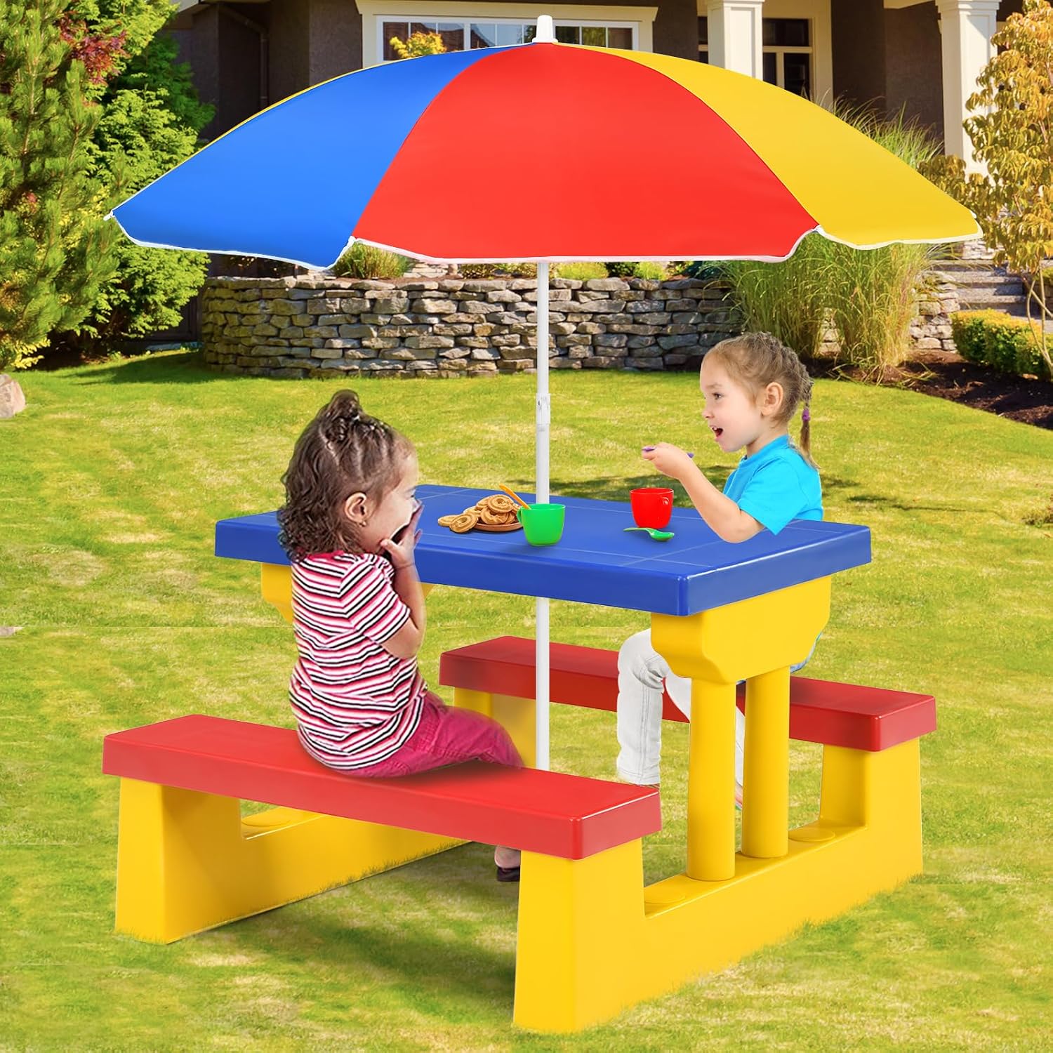 طاولة نزهة للأطفال من أرميل، ط - مراجعة Kids Outdoor Table With Umbrella وسعره