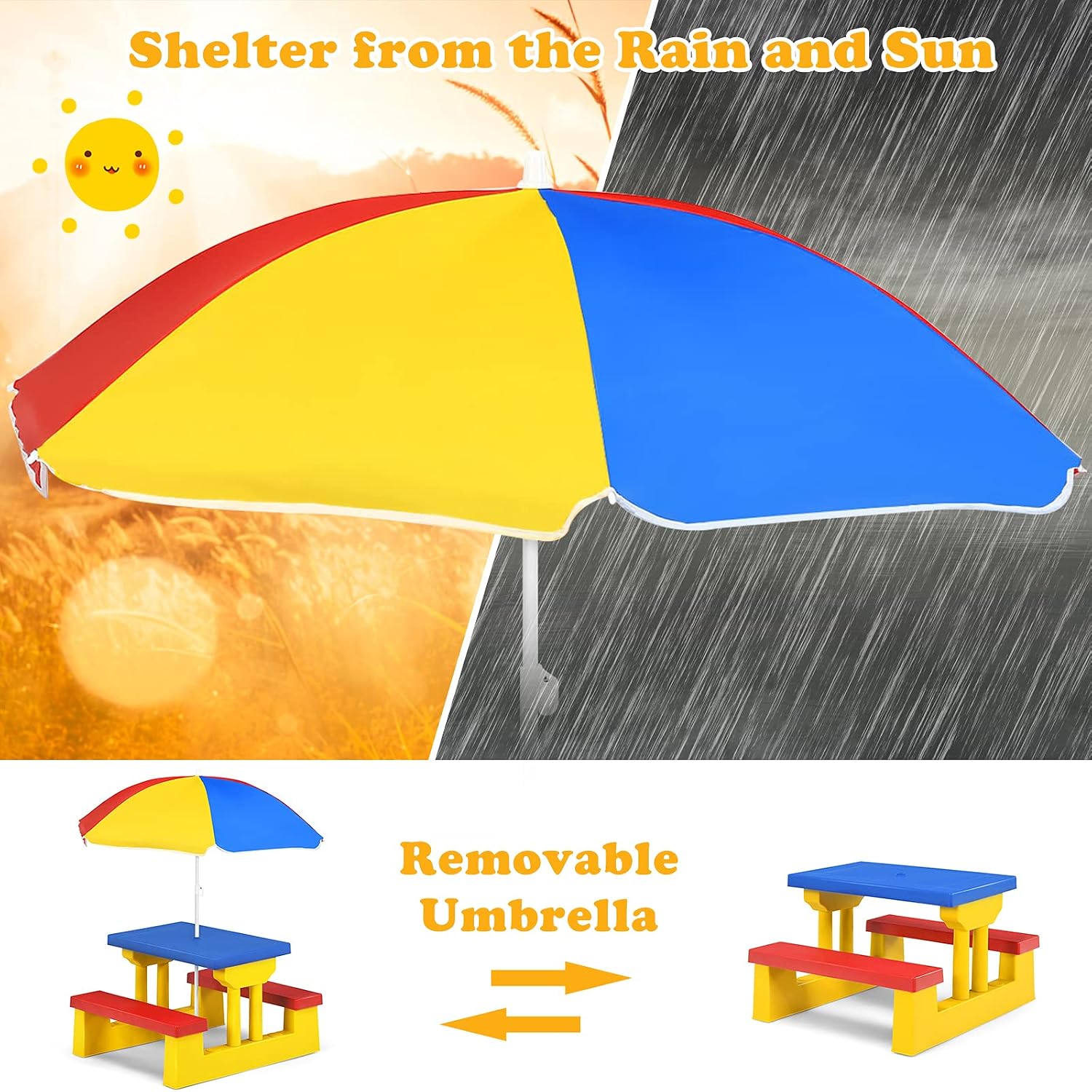 طاولة نزهة للأطفال من أرميل، ط - مراجعة Kids Outdoor Table With Umbrella وسعره
